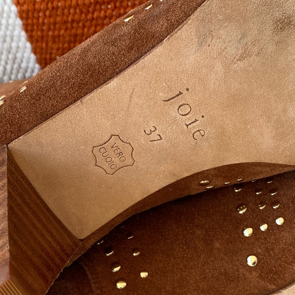 JOIE “Bickson” Studded Canyon Suede Cognac Booties 37/ US7 - Picture 7 of 10